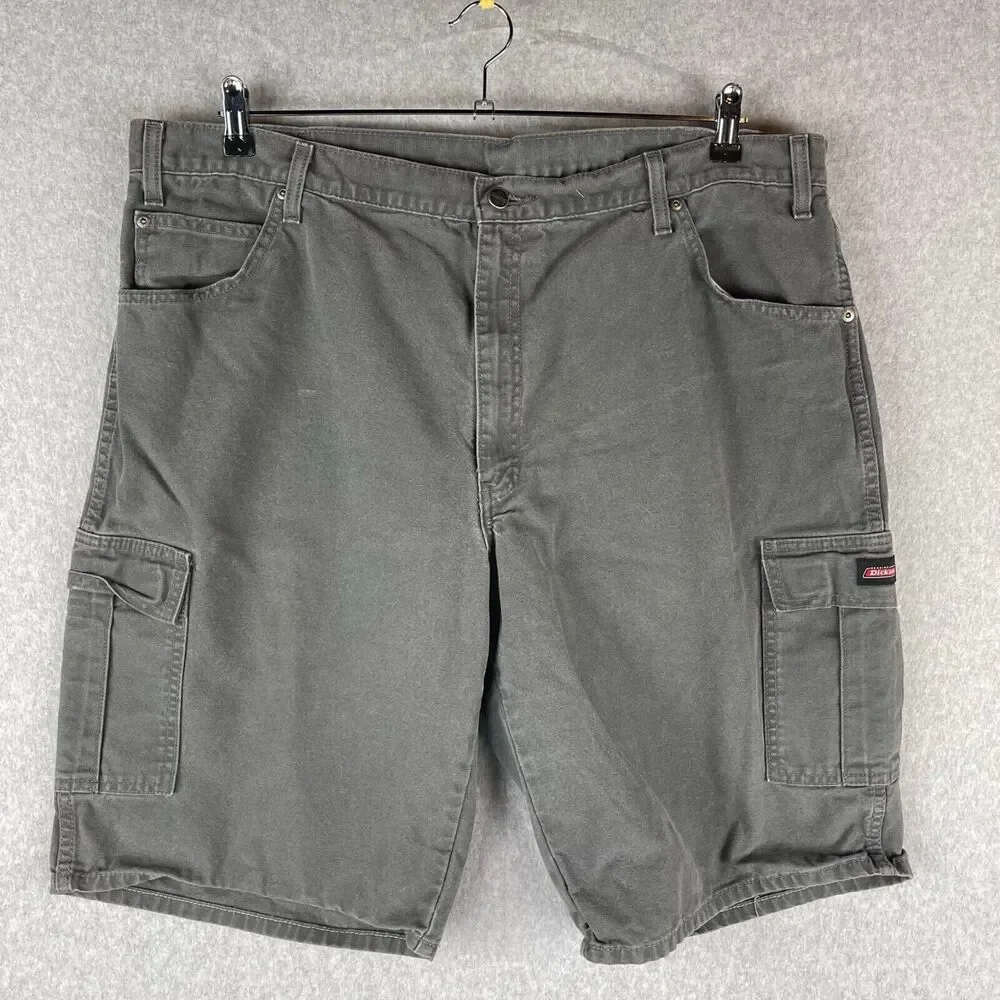 Dickies Mens Sz 42 Shorts Carpenter Jean Grey Relaxed Fit‎ Work Painter Denim